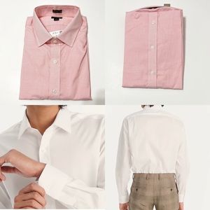 J.Crew NWT Sz L Red/White Bowery  Wrinkle-free Stretch Cotton W/ Spread Collar